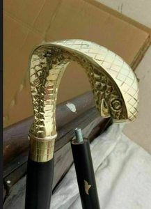 Calvin artesanía antiguo tallado halcón latón serpiente cabeza victoriana Vintage hecho a mano 36 pulgadas bastón de madera 36 regalo novedoso - Product Image 4