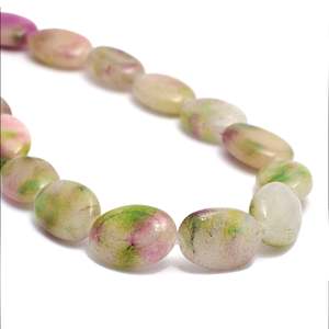 Natural Multi Grey Oval Shaped Onyx Beads 15 Inch Gemstone Strand For Jewelry Making Wholesale Bulk Supply - Product Image 2