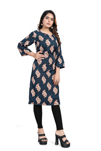 Kurta en crêpe festif pour femme Tissu doux avec des éléments modernes et traditionnels Facile à coiffer et à porter de fournisseur indien - Product Image 3
