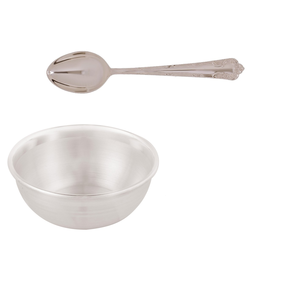 High Quality Stainless <b>Steel</b> <b>Bowl</b> With Spoon Sweets And Dessert Serving <b>Bowl</b> Dinnerware Table Used - Product Image 5
