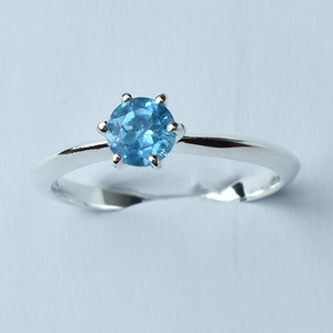 Anillos finos de Plata de Ley 925 originales con piedras preciosas de Topacio Azul Todos Los tamaños disponibles Joyería de boda al por mayor de La India - Product Image 5