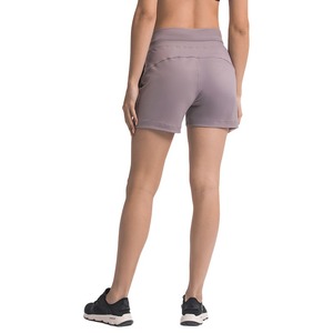 Pantalones cortos de entrenamiento de sudor informales personalizados de cintura alta para mujer, pantalones cortos ajustados de algodón y poliéster de nailon de Color sólido para mujer - Product Image 6