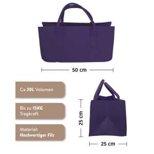Bolsa de Fieltro de Poliéster Aubergine de Gran Capacidad para Leña y Herramientas, Organizador para Cestas de Almacenamiento de Sala de Estar - Product Image 2
