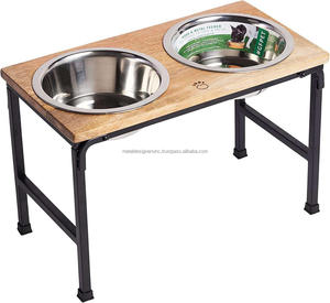 Lot de 3 mangeoires double en métal pour chiens/chats avec support autocollant Meena pour une alimentation facile des animaux de compagnie - Product Image 5