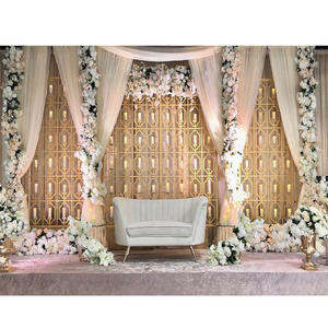 Gold Metal Candle <b>Backdrop</b> for Weddings <b>Parties</b> Fabulous Reception Night Stage Decor Event Candle Walls for Ceremony Reception - Product Image 1