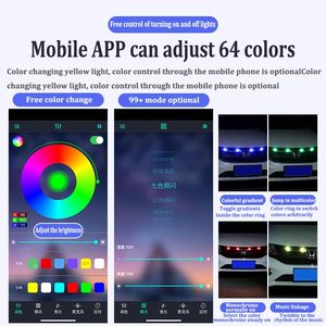 กระจังหน้า LED ติดกระจังหน้า4ชิ้น64สีชุดติดรถยนต์ - Product Image 6
