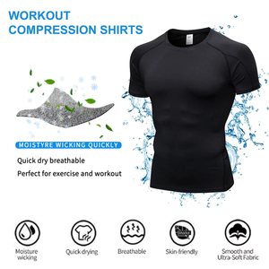 4-Way Stretch UFC BJJ Rash Guard Front <b>Print</b> No Gi Jiu Jitsu Grappling Durable Quick Dry Slim Fit Black - Product Image 4