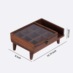 Caja de Especias Rectangular de Madera Hecha a Mano, Ecológica y Económica, con 7 Compartimentos para Especias, Almacenamiento de Especias para Cocina Casera - Product Image 5