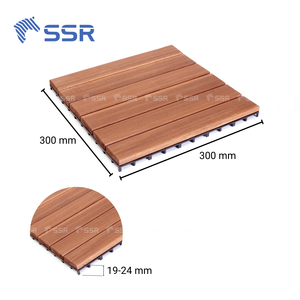 SSR VINA-azulejos de madera de acacia-jardín de terraza al aire libre entrelazado hecho de madera de acacia Color marrón 6 listones - Product Image 4