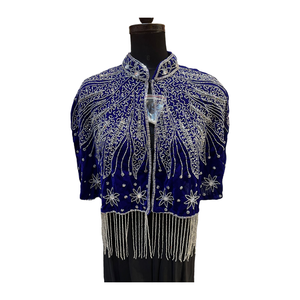 Royal blue poncho tassel <b>cape</b> Handmade Velvet <b>Cape</b> Dress for <b>Women</b> Fashion Available at Wholesale Price for Export - Product Image 1