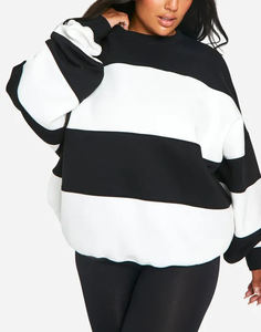 Venta al por mayor nueva llegada 2026 bloque de color sudadera de las mujeres 100% de algodón de lana 500GSM cómodo señoras Sudadera con capucha - Product Image 2