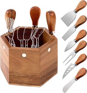 Cuchillos para Queso de Acero Inoxidable con Mango de Madera - Regalo de Alta Calidad para Diwali y Ramadán - Product Image 1