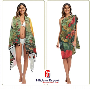 Sarong élégant en polyester, multi-usages, pour les tenues décontractées et de villégiature - Product Image 1