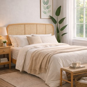 Cabecero Arqueado de Ratán Natural para Cama, Diseño Rústico Tejido a Mano, Estilo Boho Costero, Decoración de Muebles para Dormitorio, Hecho en Vietnam - Product Image 5