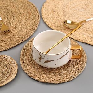 Posavasos de utensilios de cocina clásicos de ratán de yute con estilo, taza de té y café, manteles y almohadillas con diseño admirable - Product Image 3