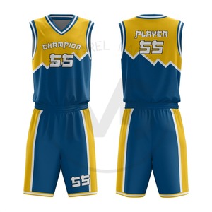 Custom Men's Basketball Uniform Set Breathable Quick-Dry Reversible Jersey and Shorts Printed for Team Sports Competition Wear - Product Image 1