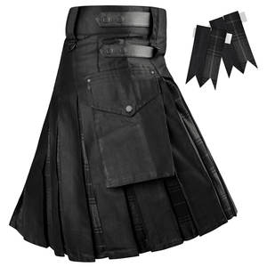 Venta al por Mayor de Kilts Híbridos para Hombre, Diseño Escocés Tradicional con Tartán Highlander Gris 2026 - Product Image 1