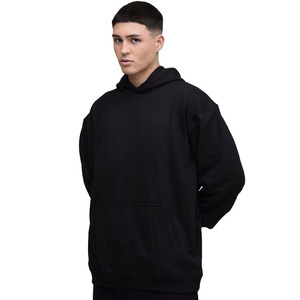 Pull à capuche d'hiver surdimensionné pour hommes Tissu tricoté 100% coton lourd personnalisé avec motif solide de haute qualité à capuche - Product Image 1