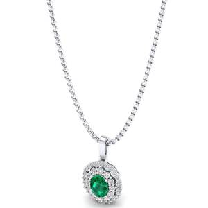 REYES 925 Sterling Silver Oval Cut 0.75Ct <b>Emerald</b> Gemstone <b>Pendants</b> Manufacturer GRA Certified Moissanite Jewelry for Women - Product Image 2