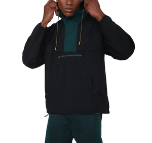 Custom 100% Polyester <b>Pullover</b> Hooded Windbreaker <b>Jacket</b> Elastic Cuffs Stand For Casual Outdoor Activities Windproof <b>Jacket</b> - Product Image 5