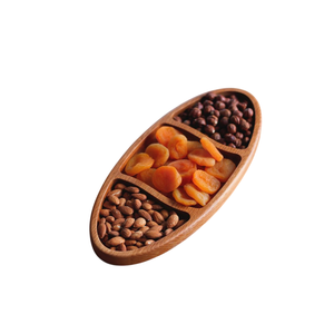 Plato de madera de lujo hecho a mano para servir comida Bandeja de madera maciza Compartimento en forma de corazón Catering Bandeja decorativa Regalo - Product Image 4