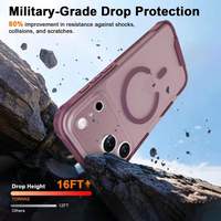 Coque de téléphone magnétique Defender Armor pour iPhone 18 Pro Max 15 Pro, compatible avec la charge sans fil, coque arrière mate transparente