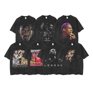 2025 personnaliser hommes T-shirts 100% coton en détresse cou poids lourd lavage à l'acide t-shirt Dtg impression Boxy recadrée t-shirt pour hommes - Product Image 2