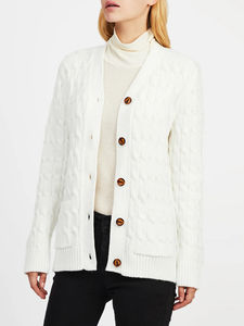 Chandails cardigan pour femmes OEM fabriqués sur mesure prix de gros chandails respirants conception personnalisée chandails cardigan pour femmes - Product Image 4