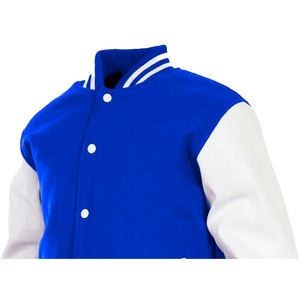 Chaqueta Universitaria Personalizada al por Mayor de Fábrica, Diseño OEM, Transpirable, Resistente al Viento, de Alta Calidad para Hombre, con Parche Bordado Frontal de Cuero Genuino - Product Image 2