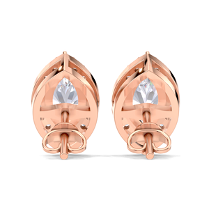 ต่างหูเพชรทรงมาร์คีส์แบบฮาโล ประดับเพชรนาเวตต์ ทอง 14K สีเหลือง/ขาว/โรสโกลด์ ได้รับการรับรองจาก IGI - Product Image 2