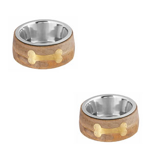 Assiettes de dîner en bois massif naturel de qualité supérieure Design de style campagnard Bols pour animaux de compagnie écologiques Mangeoires Vendeur d'exportation - Product Image 2