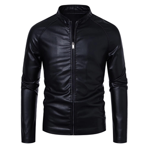 Tendencia de estilo para Otoño Invierno OEM Moto Elegante chaqueta de cuero para hombres Color personalizado 100% Chaqueta de cuero para hombres - Product Image 2