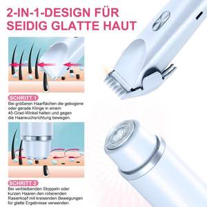 Afeitadora Eléctrica Femenina de Doble Cuchilla para Uso en Seco y Húmedo, para Rostro, Piernas, Brazos, Área del Bikini, Resistente al Agua IPX7, Afeitadora Rotatoria de Repuesto para el Cuerpo - Product Image 6