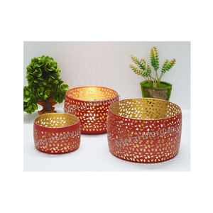 Bougie chauffe-plat miniature en métal de style classique, décoration d'intérieur moderne et rustique, bougie chauffe-plat rouge pour la maison - Product Image 4