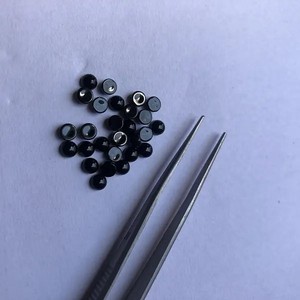 4mm Naturel Noir Onyx Pierres Précieuses Lisse Rond Cabochon Gros Lâche Semi Précieux Pierre Fabrication de Bijoux Collier Bracelet Anneau - Product Image 2