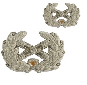 Custom Design Embroidery <b>Sew</b>-On Fabric Badge Luxury Fashion Wholesale Handmade Gold White 3D Nickel-Free Crest - Product Image 4