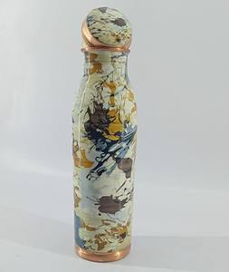 Botella de agua de cobre puro Meena impresa Ayurveda con beneficio para la salud precio muy razonable de la India - Product Image 6