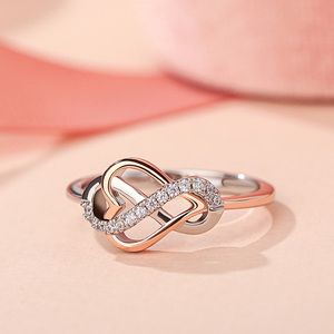 Anillo de Plata de Ley con Corazón Infinito y Diamantes para Mujer, Jeulia "You Complete Me" - Product Image 4