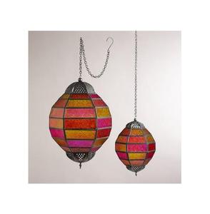 Linterna colgante marroquí de hierro metálico con acabado antiguo con intrincados motivos florales para un ambiente suave y elegante a la luz de las velas - Product Image 1