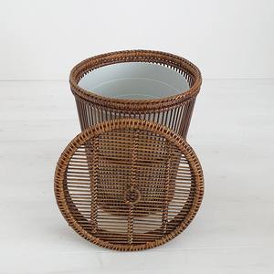 Panier décoratif en rotin naturel avec couvercle amovible pour chambre et cuisine - Product Image 6