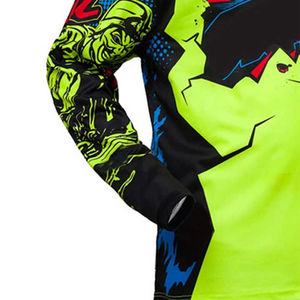 Pantalon de motocross unisexe, imprimé numérique, polyester/nylon 220g, séchage rapide, haute visibilité, manches longues, design noir, vert, bleu - Product Image 2