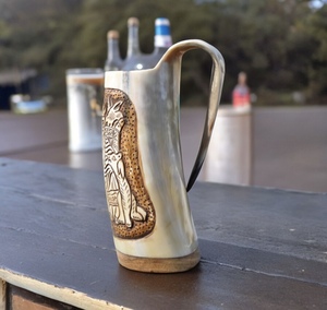 High Quality 100% Buffalo Horn Ceramic <b>Mug</b> Handmade Viking Drinking Horn <b>Mugs</b> at Wholesale Prices - Product Image 3