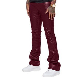 Pantalon de moto en cuir PU brillant argenté Pantalon de fête skinny pour homme fabriqué au Pakistan - Product Image 1