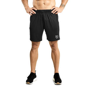 Pantalones cortos de algodón para hombre con logotipo personalizado High Street Fitness Running Gym Shorts Transpirable y ecológico Patrón sólido - Product Image 6