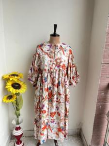 Vestido de algodón con estampado de bloque personalizado Vintage bohemio Floral largo Maxi vestido de algodón de Verano Indio étnico hecho a mano para mujer Idea de regalo - Product Image 3