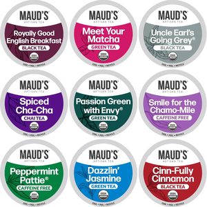 Maud's 9 Blend Organic <b>Tea</b> Pods Variety Pack, 48 ct, 9 Assorted Flavors, Single Serve Pods –100% Gourmet Blended <b>Tea</b> Leaves - Product Image 4