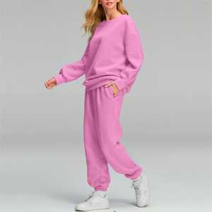 Moda callejera Hip Hop deportes sueltos correr conjunto de dos piezas Fitness ropa de mujer de longitud completa pijama al aire libre chándales de mujer - Product Image 4