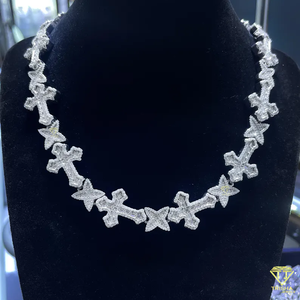 Iced OUT VVS Lab หินหินเพชรที่ปลูกด้วยเงินรูปกางเขน925เงินสเตอร์ลิงเป็นของขวัญการทดสอบเพชรแบบกำหนดเองสำหรับเธอ - Product Image 2