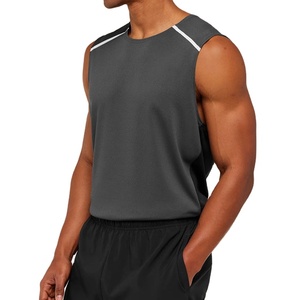 เสื้อกล้ามออกกำลังกายทรงหลวม ยืดได้สี่ทิศทาง เหมาะสำหรับฤดูร้อน ผ้าริบเนื้อผ้าโพลีเอสเตอร์ คอกลม ไซส์ใหญ่ สำหรับเล่นกีฬา - Product Image 4