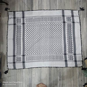 Nouvelle écharpe Plalestine d'hommes yashmagh sheamgh noir arabe hommes arafat écharpe keffiyeh avec gland - Product Image 2